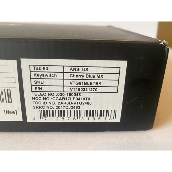 Vortex Keyboard TAB 60% Black Gray Key switch Cherry Blue Gaming Keyboard NEW - Picture 7 of 8